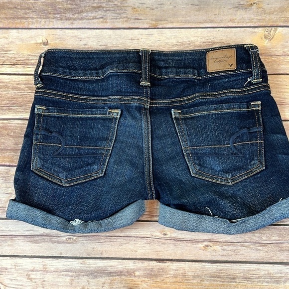 American Eagle Jean Shorts | Dark Wash | Stretch Material - Picture 3 of 5